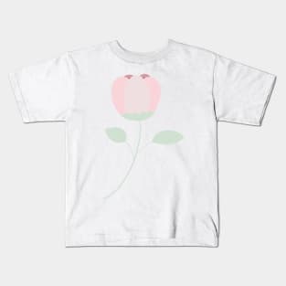 Pastel Pink Floral Drawing Kids T-Shirt